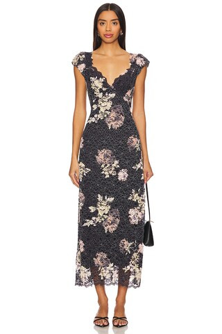 Free People x REVOLVE Butterfly Babe Lace Maxi Dress in Black Combo from Revolve.com | Revolve Clothing (Global)