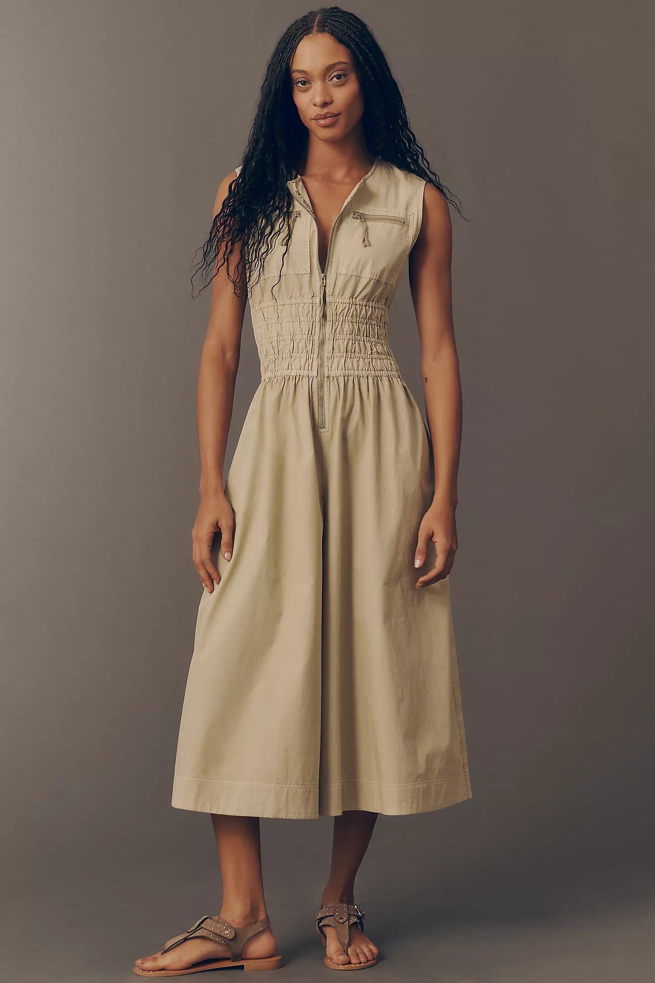 By Anthropologie Smocked Wide-Leg Jumpsuit | Anthropologie (US)