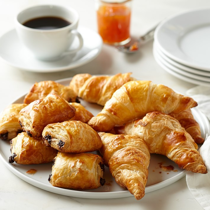Galaxy Desserts® Ready-to-Bake Mini Plain & Chocolate Croissants, Set of 40 | Williams-Sonoma