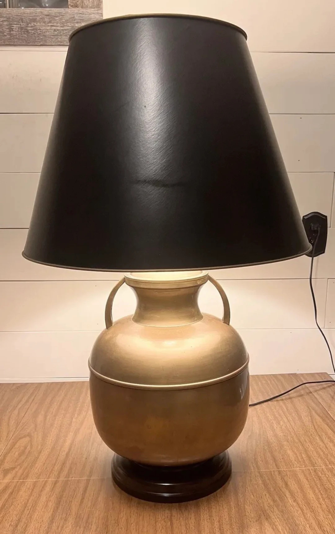 Arts & Crafts Style XL Brass Urn Table Lamp w/ Side Handles and Shade Antique 1910 | Etsy (US)