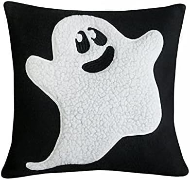 Halloween Throw Pillow Covers Spooky Black Skull Pillows Ghost Cute Pillow Case Home Decor 16 x 1... | Amazon (US)