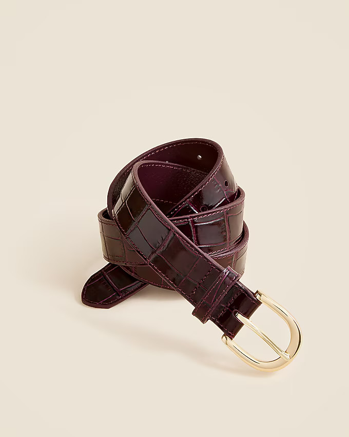 Classic belt in croc-embossed leather | J. Crew US
