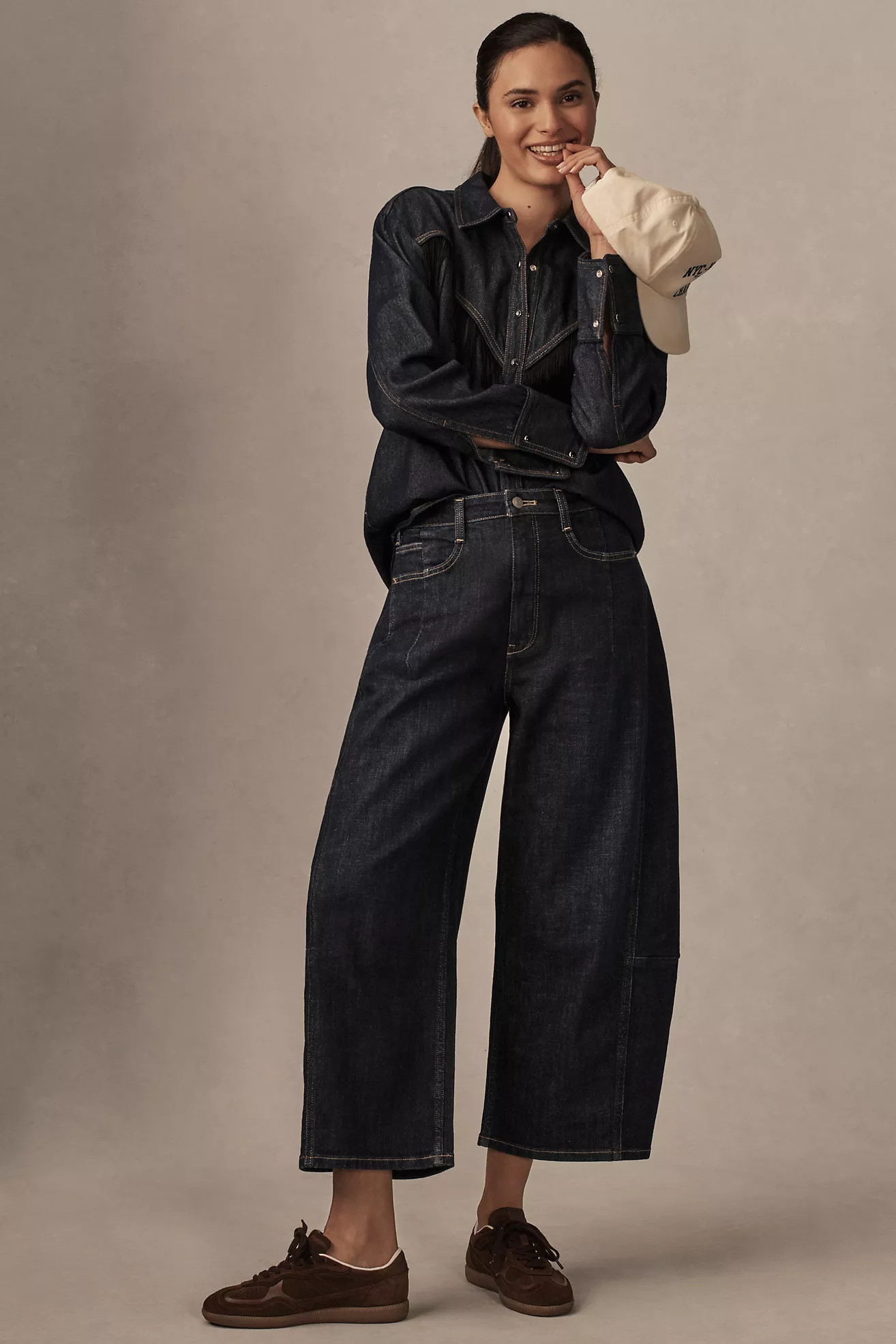 The Kenna Mid-Rise Heritage Barrel Jeans by Pilcro | Anthropologie (US)
