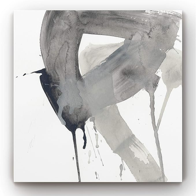 Renditions Gallery Grey Black Abstract Canvas Prints Wall Art, Wall Décor Canvas, Swath I, 32X32 | Amazon (US)