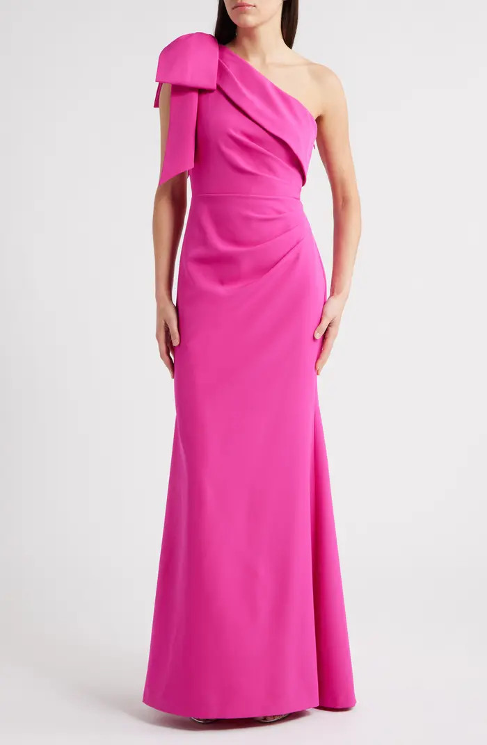 Bow Detail One-Shoulder Gown | Nordstrom