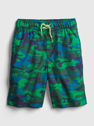 Kids 100% Recycled Polyester Camo Swim Board Shorts | Gap (US)
