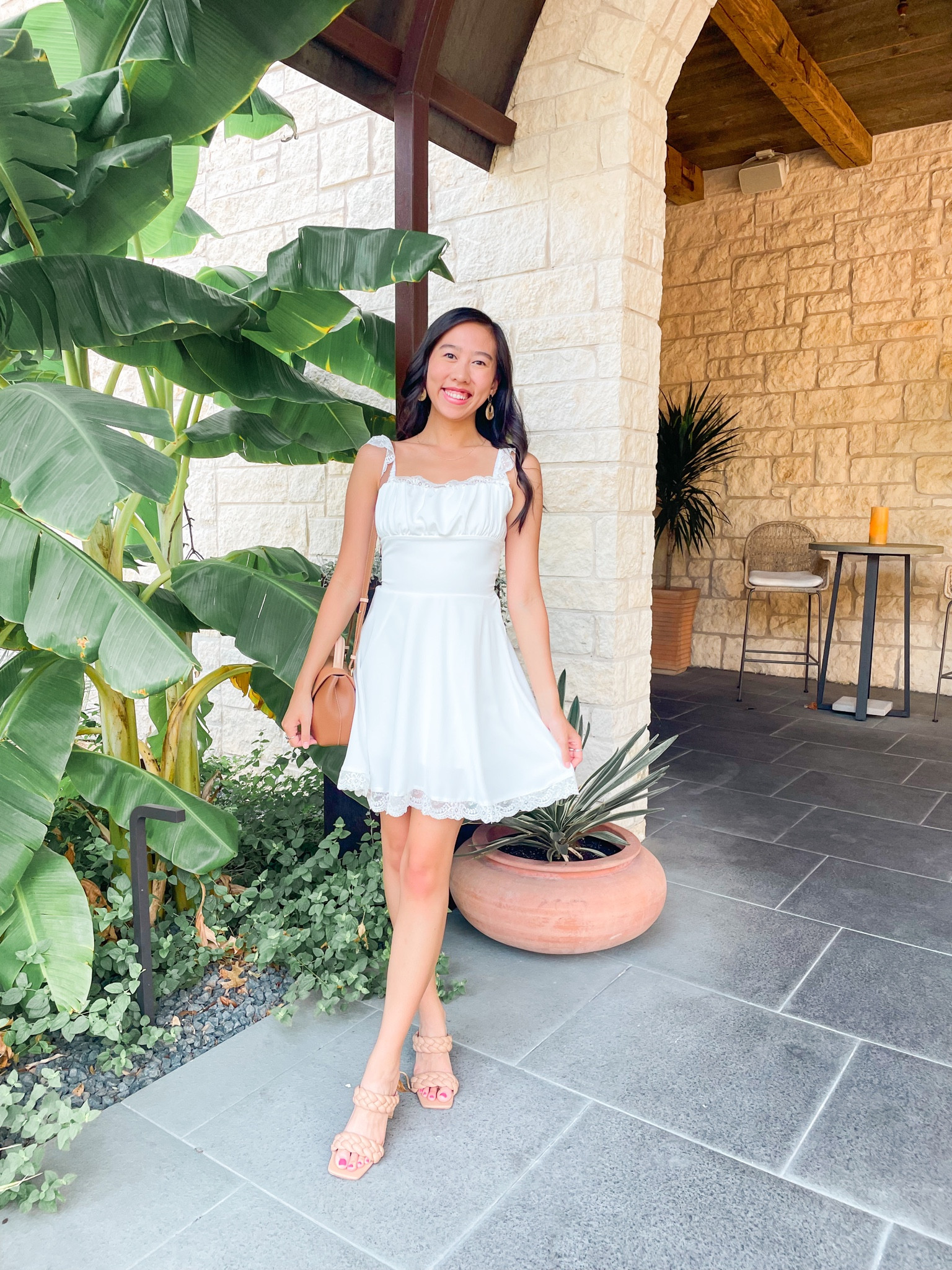 off shoulder skater dress white Ruched Skater Off-Shoulder Draped Satin Mini Wedding Dress MSW076