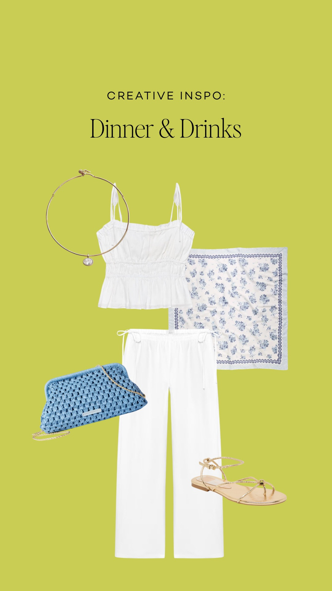 Dinner-and-drinks dressing with a fresh summer feel ✨ White linen separates, a scarf-style top, delicate sandals, and blue accessories create an outfit that feels relaxed but still special.

#LTKootd #DinnerOutfit #SummerStyle #LinenOutfit #DateNightStyle #VacationOutfit #CasualChic