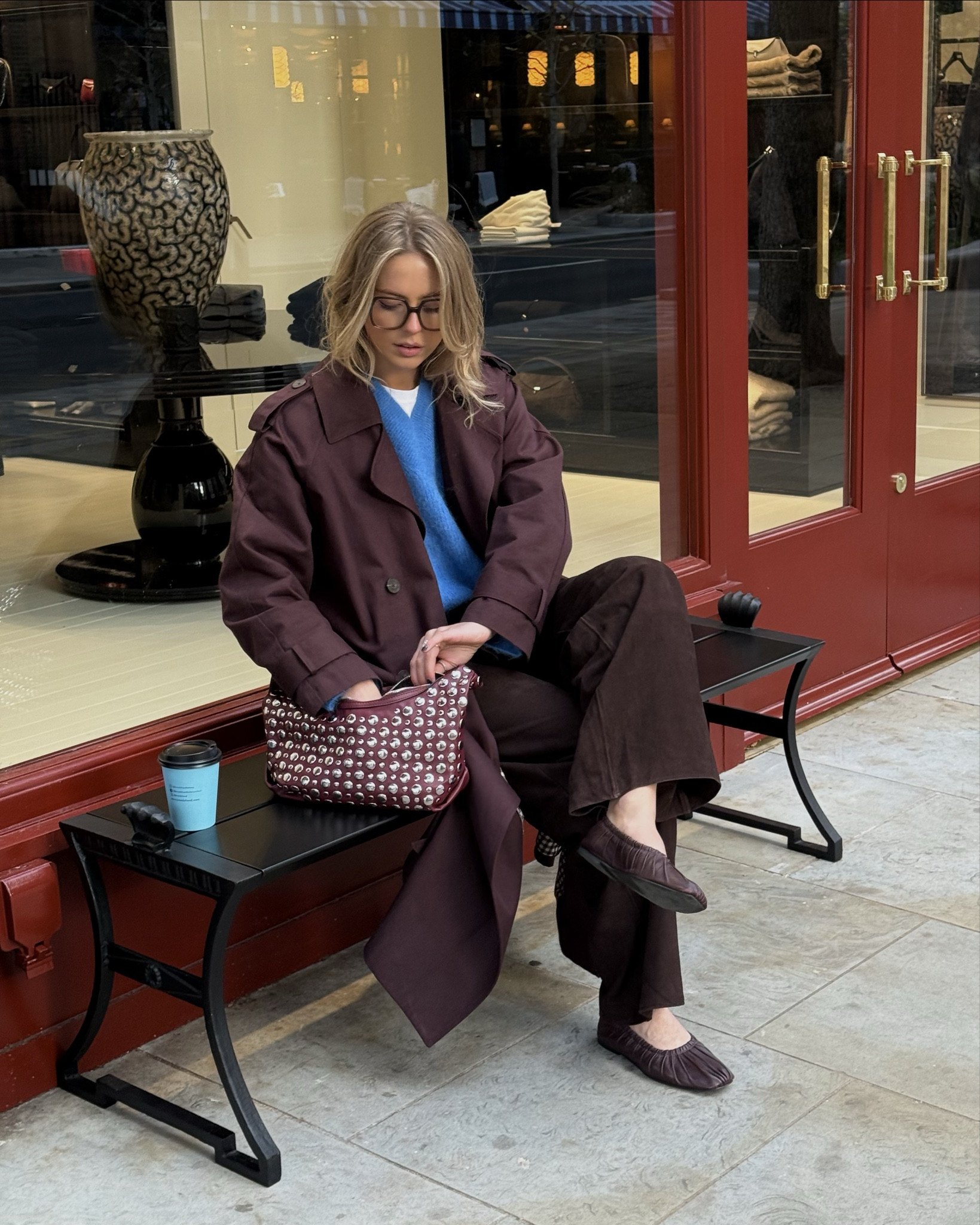 Cherry lacquer everything 🍒💙

Nobody’s child, trench coat, stuffed bag, blue knit, v neck knit, flat shoes, ballet flats, pumps, office style, autumn outfit, winter outfit, work outfit, london outfit, winter layers 

#LTKwinter #LTKuk #LTKautumn