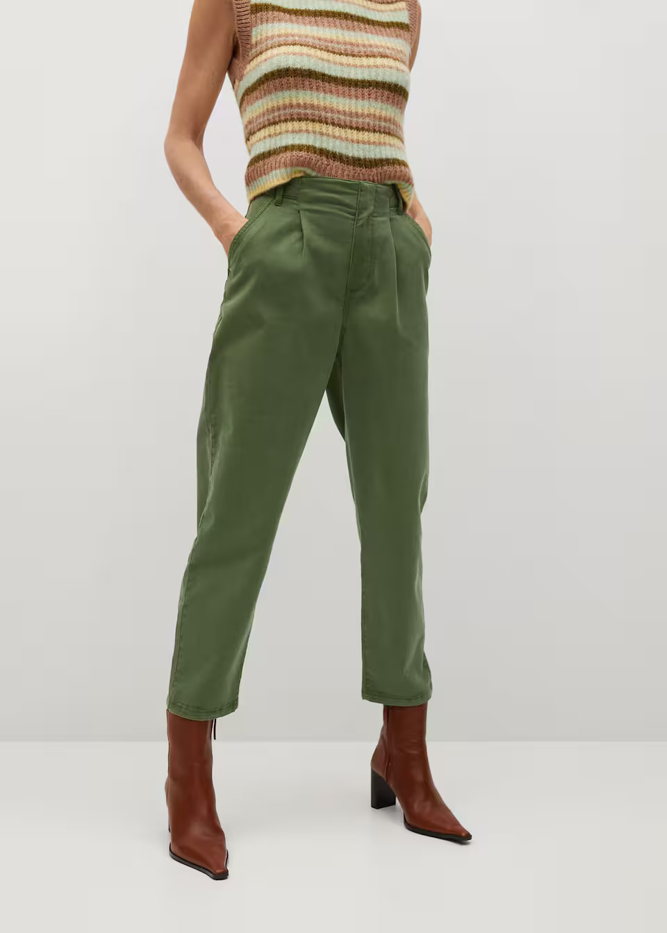 Cotton pleated pants | MANGO (US)