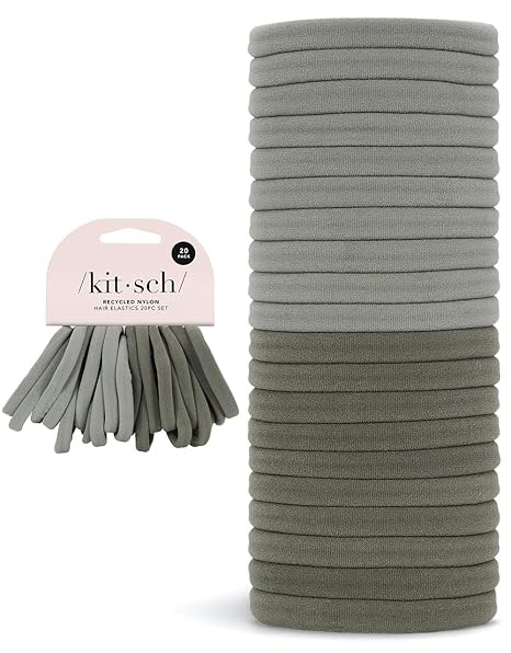 Kitsch Nylon Hair Ties for Girls & Women - No Snag, Pain-free Hair Ties No Damage Ideal for Ponyt... | Amazon (US)
