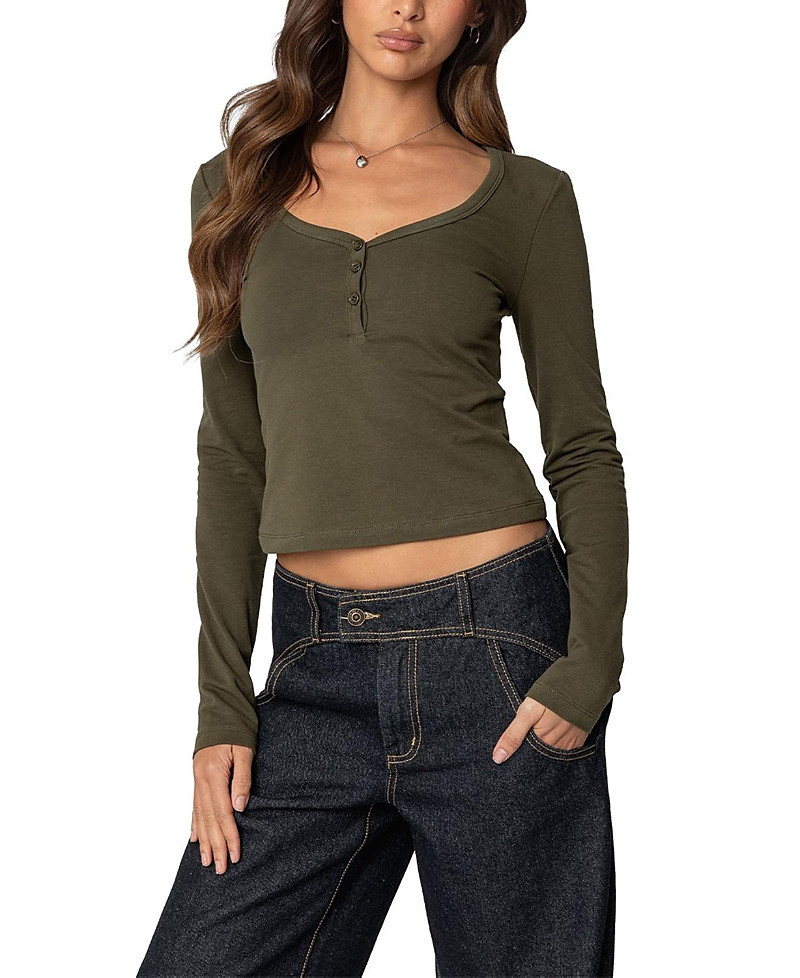 Edikted Leah Henley Top | Bloomingdale's (US)