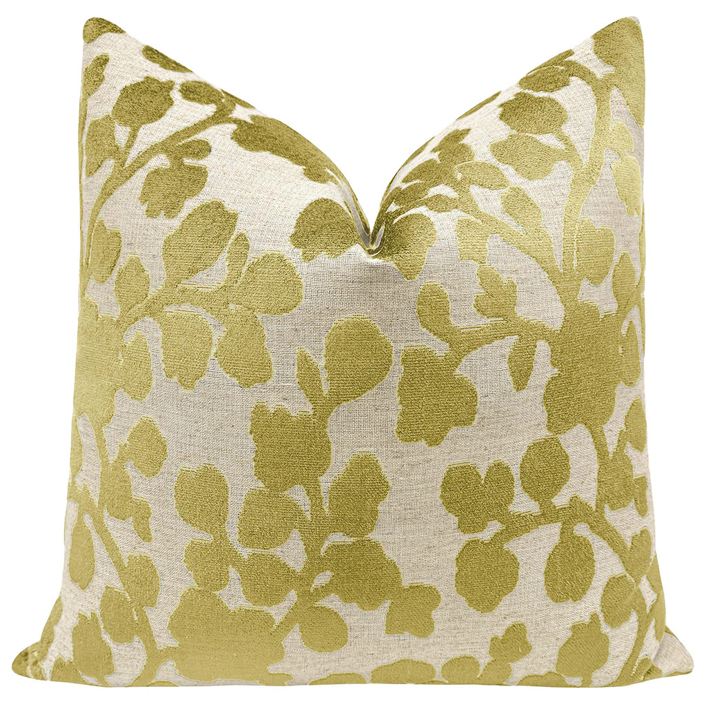 BLOSSOM CUT VELVET // CHARTREUSE | LITTLE DESIGN COMPANY