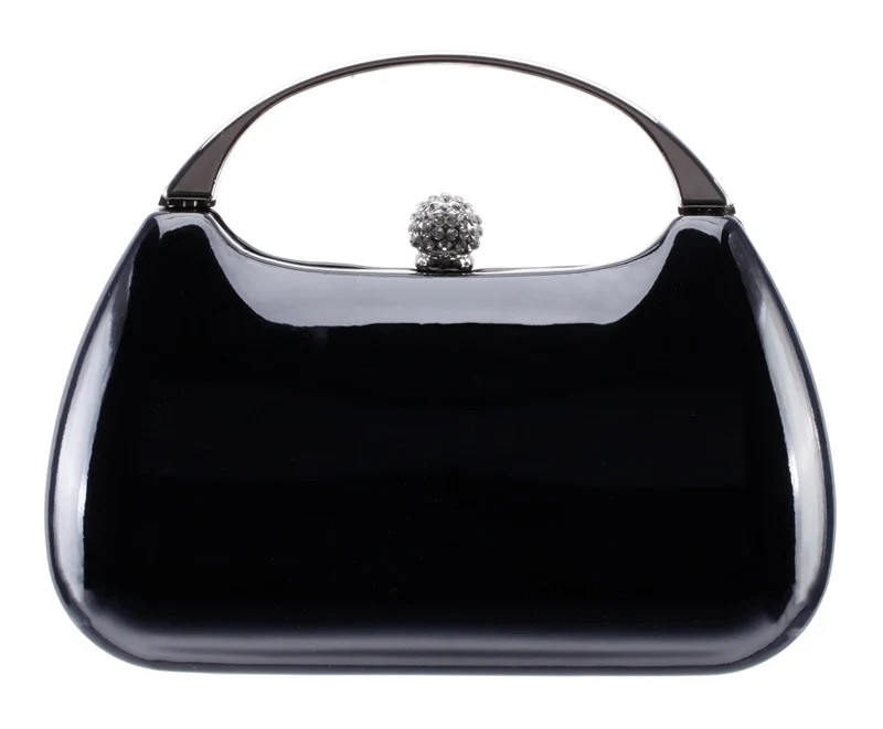 BRANDO-BLACK PATENT/GLASS CRYSTAL MINAUDIERE | Nina Shoes