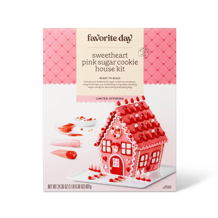 Valentine Cupid's Cabin Pink Sugar Cookie House Kit - 24.36 - Favorite Day™ | Target