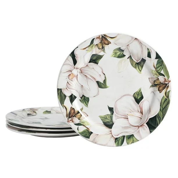 Bico Magnolia Floral 11 inch Dinner Plates, Set of 4, for Pasta, Salad, Maincourse, Microwave & D... | Walmart (US)