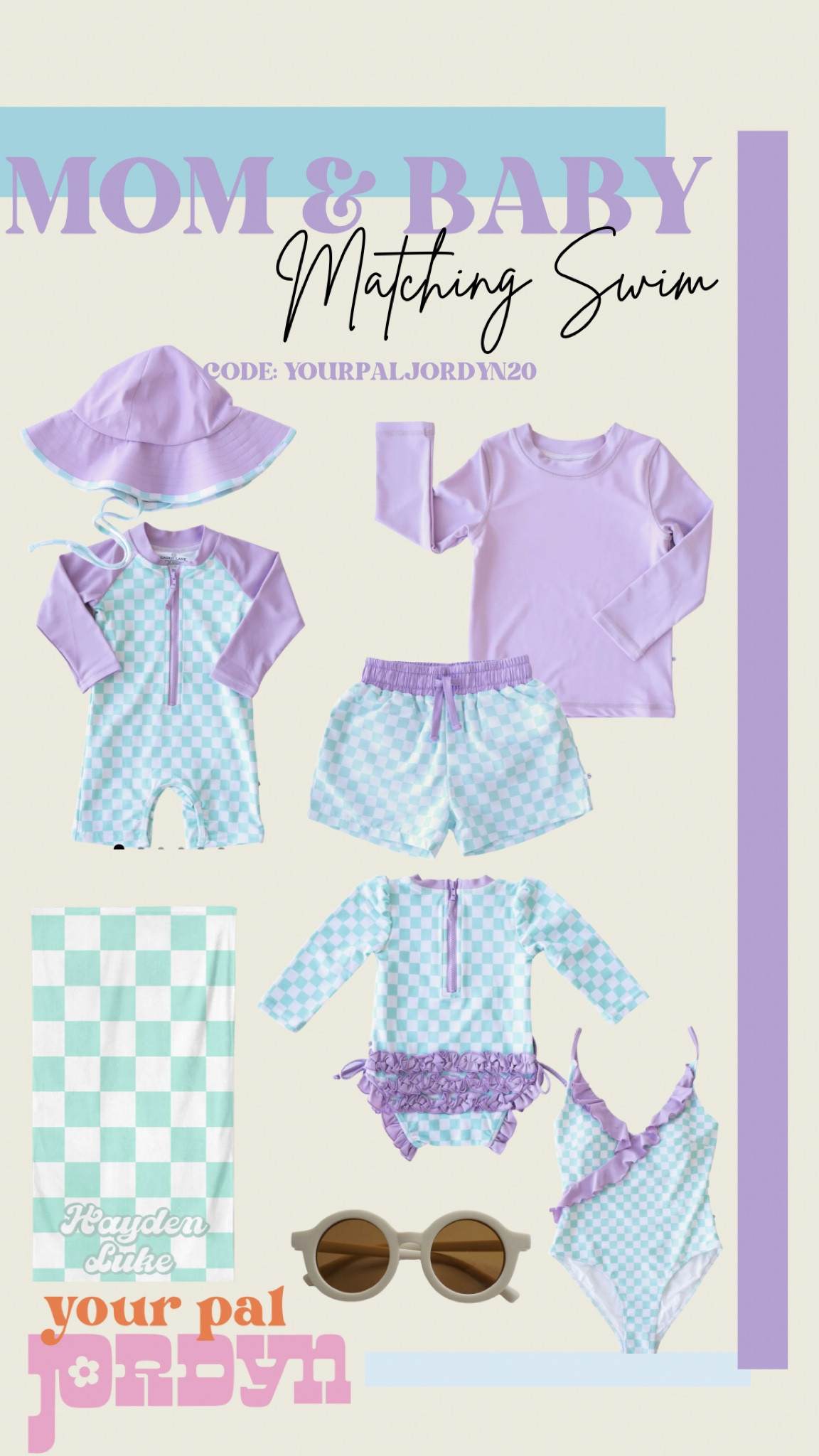 MATCHING SWIMSUITS: Mommy & Me swimsuits, they come in all options for mom, baby girl, baby boy and toddlers as well as trunks for dad! 

CODE YOURPALJORDYN20 works on your purchase!

Spring break, family swimsuits, baby swimsuit, toddler swimsuits, Mom & Me, Mom & Baby

#LTKswim #LTKunder50 #LTKbaby
