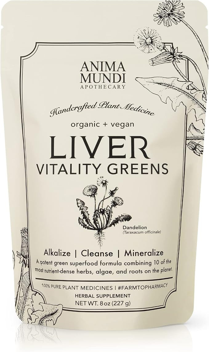 Anima Mundi Liver Vitality Daily Detox Powder - Green Superfood Supplement for Detox Cleanse & Li... | Amazon (US)