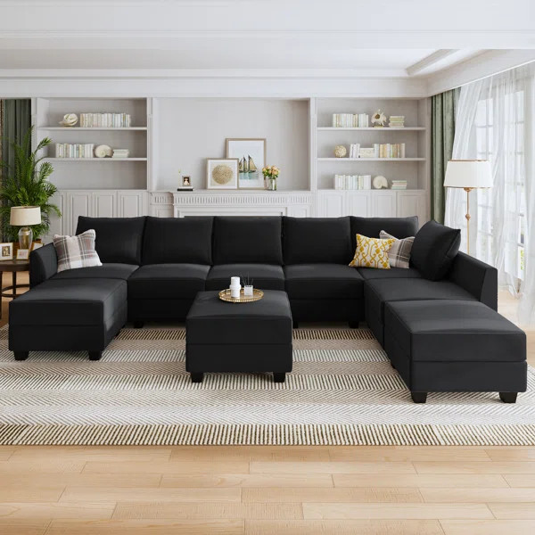Tremee U Shaped Velvet Modular Sectional Sofa | Wayfair North America