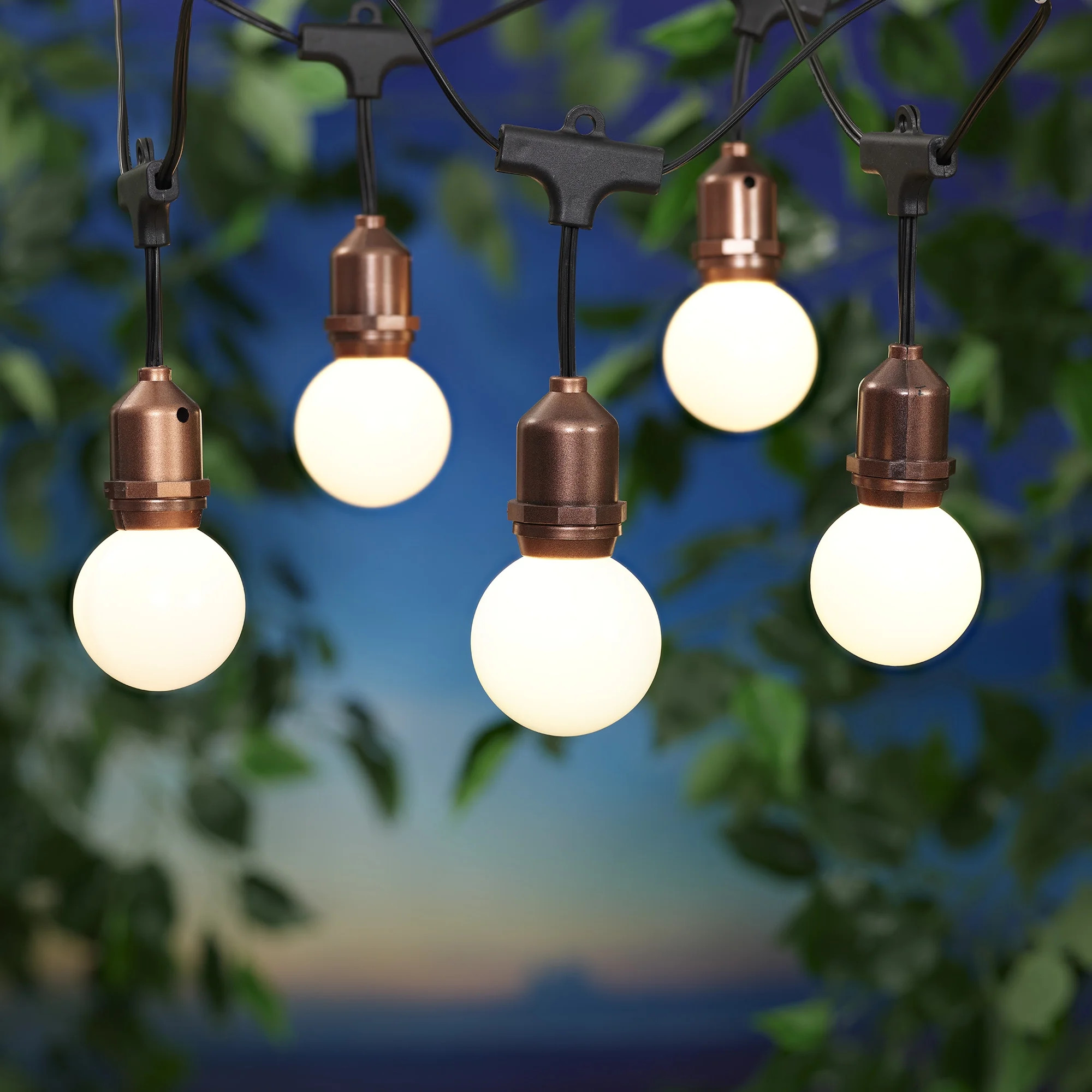 Better Homes & Gardens 10-Count Frosted Globe Outdoor String Lights, with Warm White LED Lights | Walmart (US)