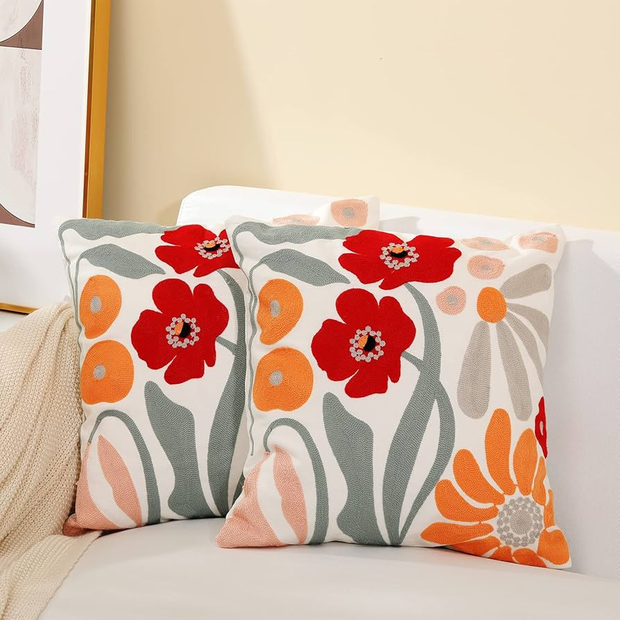 Sioloc Set of 2 Decorative Throw Pillow Covers Pillowcase Soft Square Cushion Case Couch Sofa Bed... | Amazon (US)