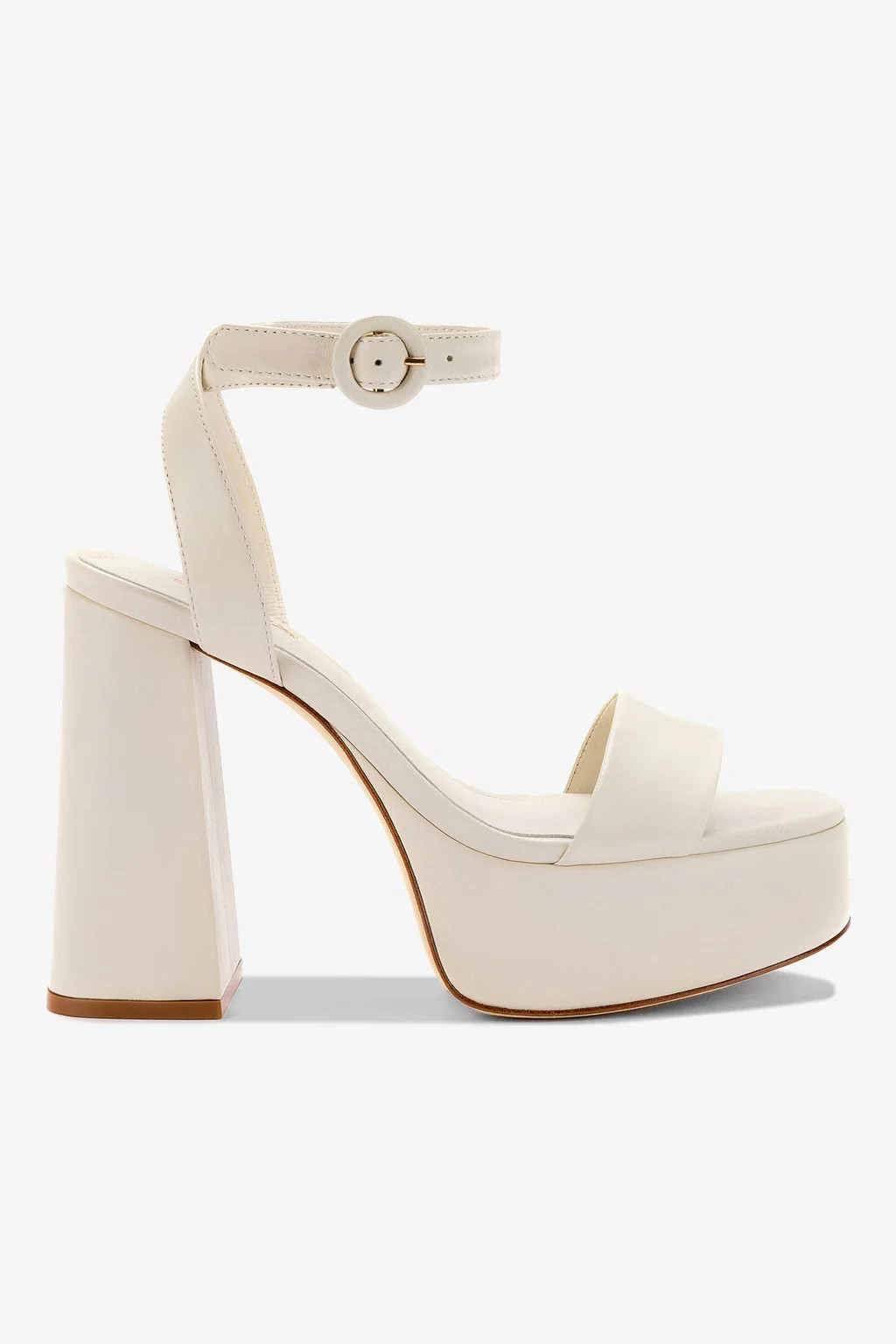 Dolly Sandal In Ivory Leather | Larroude