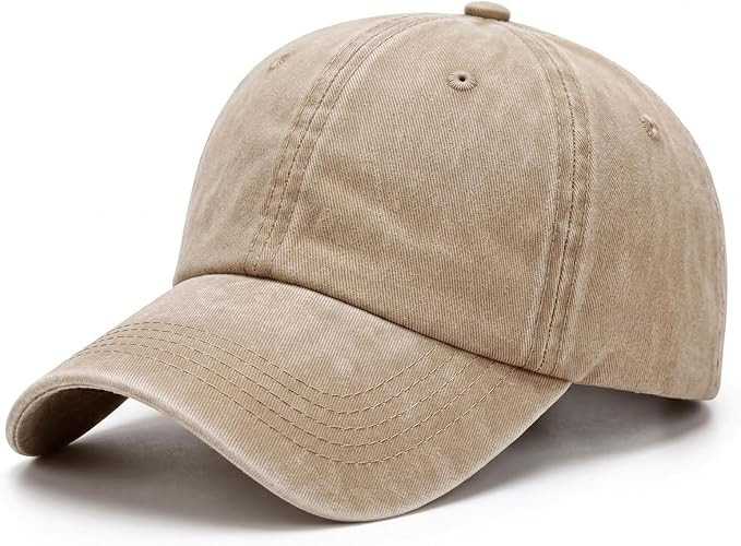 Washed Baseball Cap, Adjustable Low Profile Dad Hat | Amazon (US)