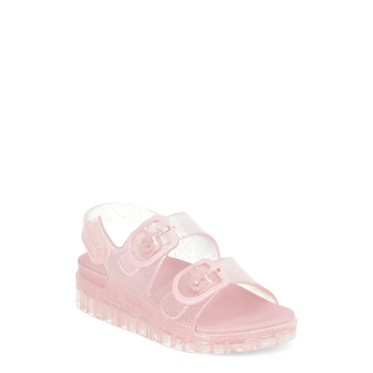 Wonder Nation Toddler Girl Two Buckle Jelly Sandals | Walmart (US)