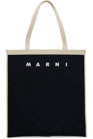 Marni
                 
                Black Flat Shopping Tote
                
               ... | SSENSE