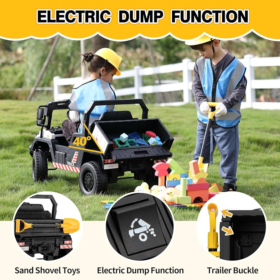 TOBBI 12V Electric Kids Dump Truck Toy, Toddlers Ride On Car with Parent Remote Control, Battery-... | Amazon (US)
