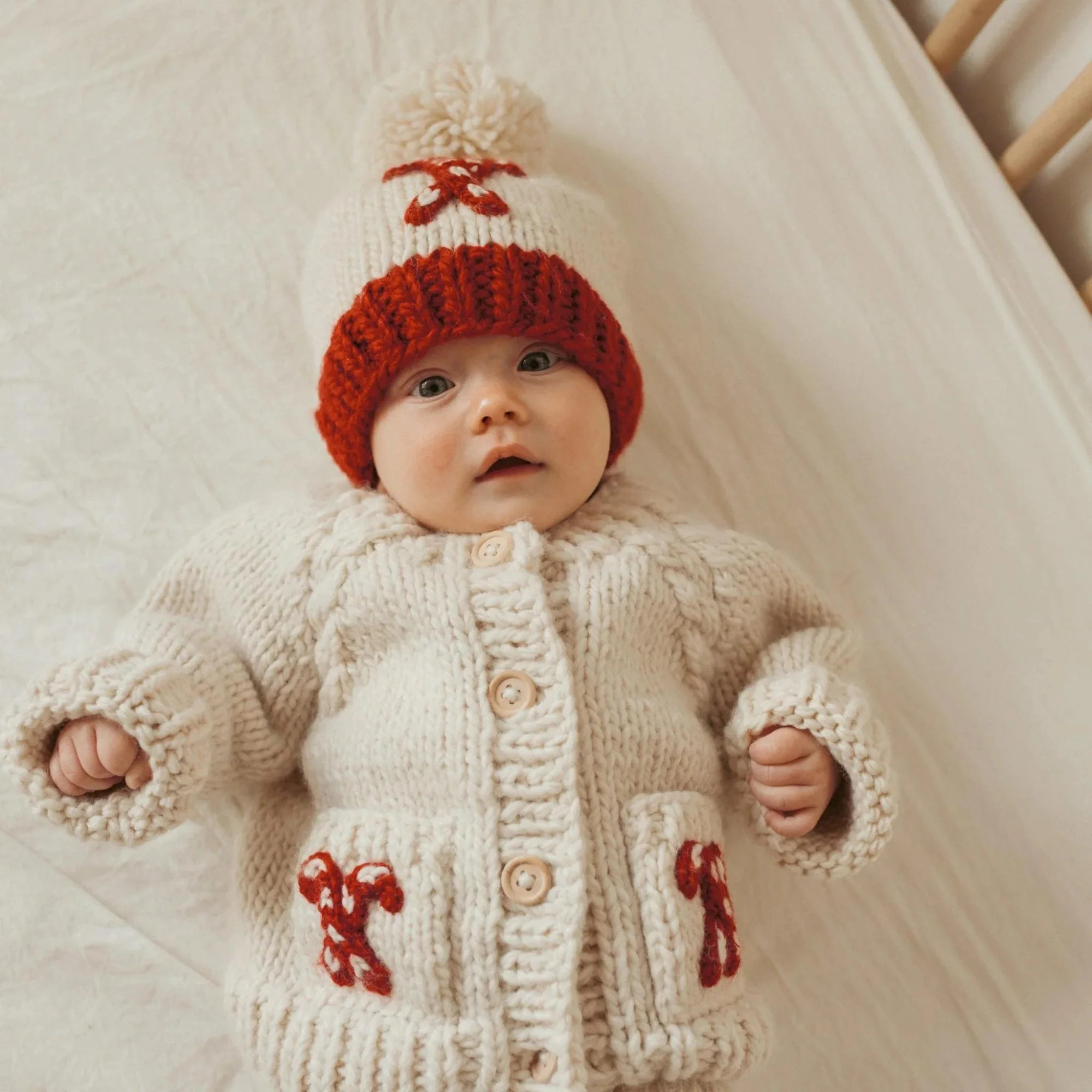 Candy Cane Knit Pom Hat | SpearmintLOVE