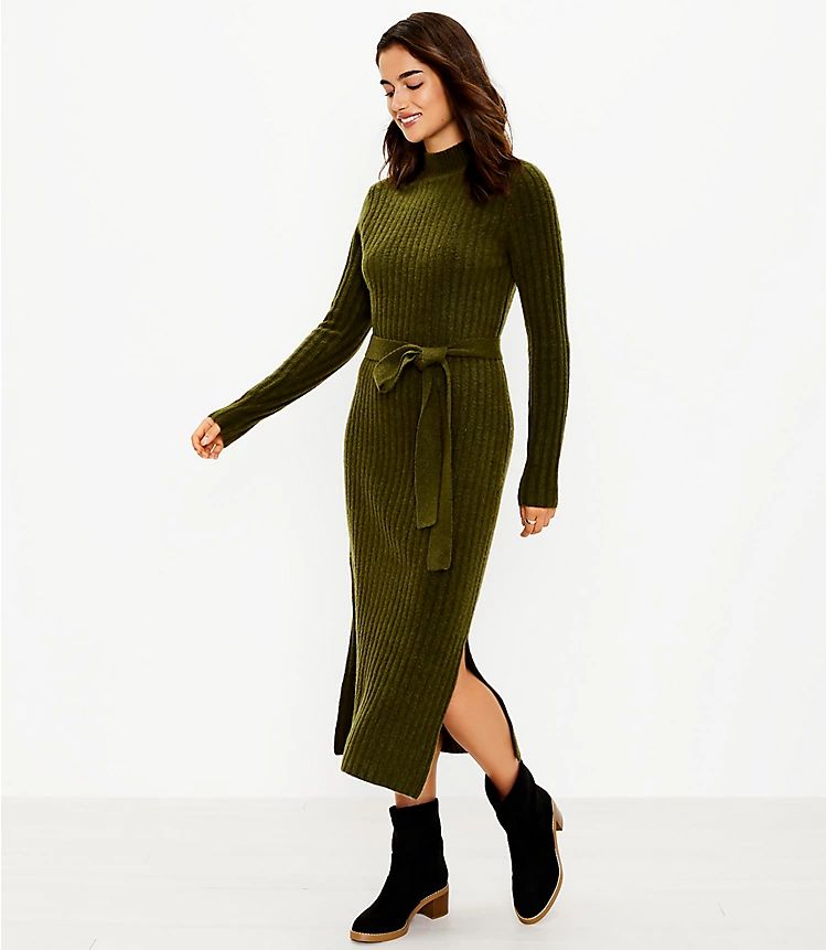 Ribbed Midi Sweater Dress | LOFT