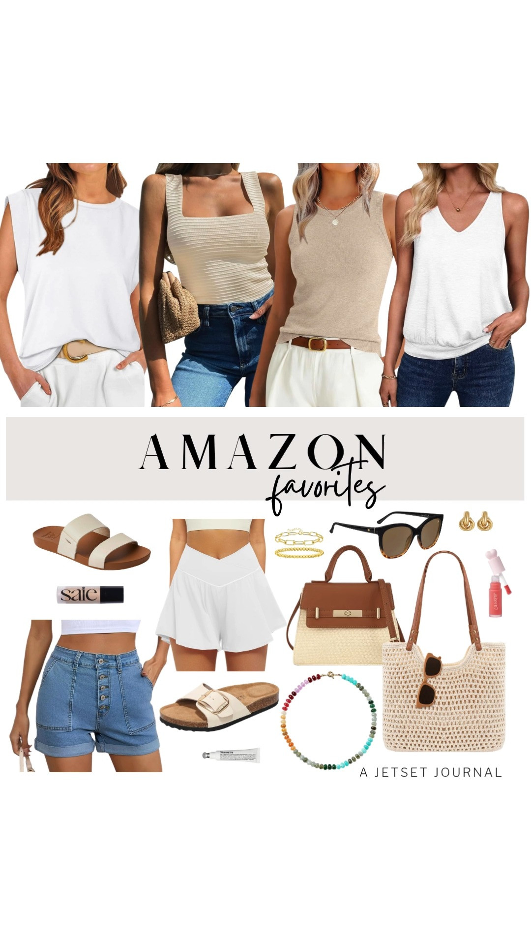Ready for this week’s Amazon Favorites? This collection features WIHOLL's cap-sleeve top and ANRABESS’ tank top. Among the faves are FireSwan athletic shorts and slides from Project Cloud. We are also obsessed with beauty finds like Saie Super Gel and ColourPop Liquid Blush!

#LTKSeasonal #LTKSaleAlert #LTKTravel
 

 