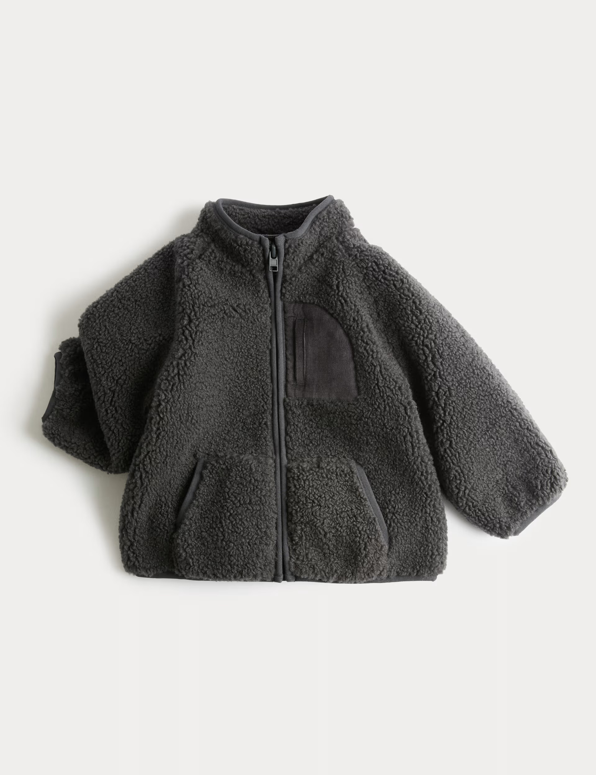 Funnel Neck Borg Jacket (0-3 Yrs) | M&S Collection at M&S | Marks & Spencer (UK)