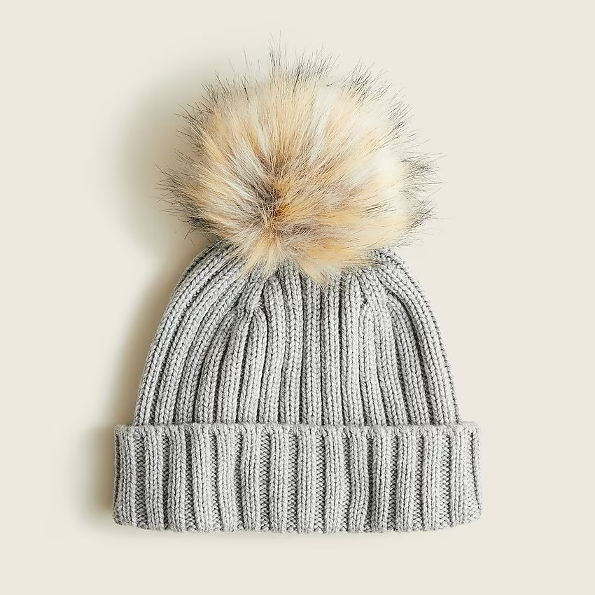 Ribbed pom-pom beanie | J. Crew US