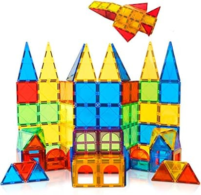 Magnet Toys Kids Magnetic Building Tiles 100 Pcs 3D Magnetic Blocks Preschool Building Sets Educa... | Amazon (US)