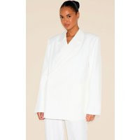 White Tailored Woven Blazer | PrettyLittleThing UK
