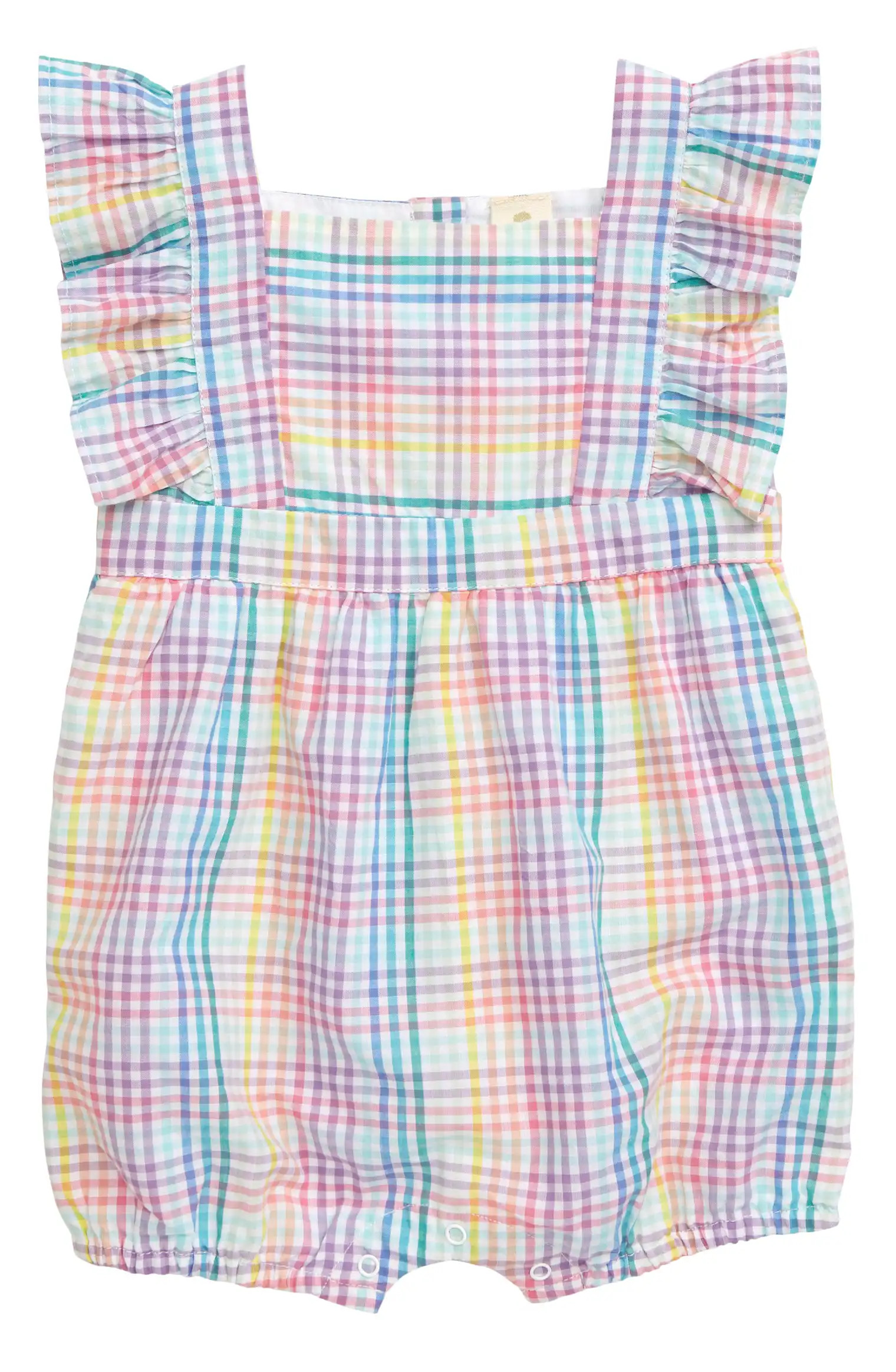 Rainbow Check Bubble Romper | Nordstrom