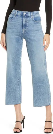 7 For All Mankind Alexa High Waist Raw Hem Crop Wide Leg Jean | Nordstrom | Nordstrom