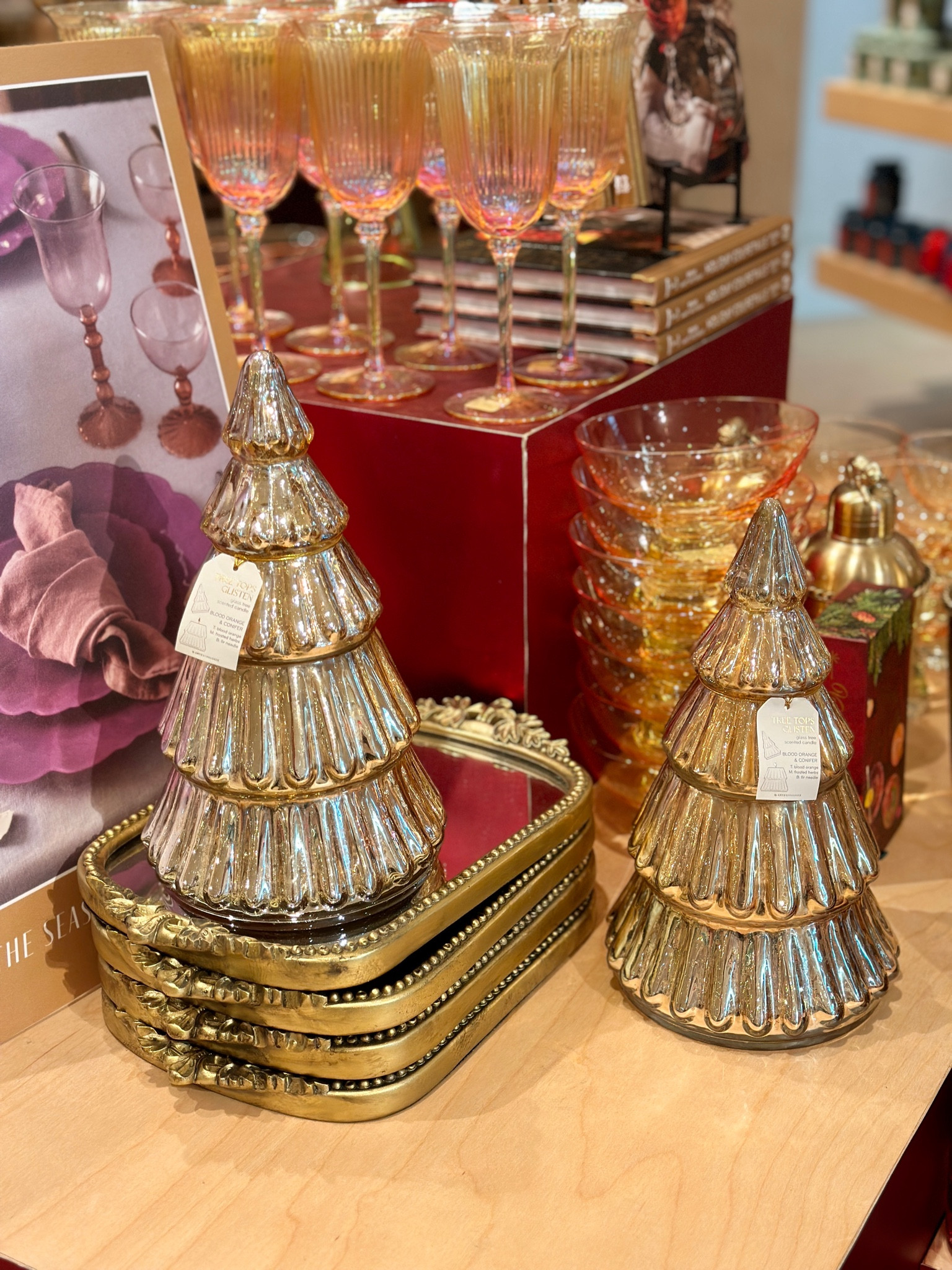 New Christmas tree candle, gold tray 

#LTKHoliday #LTKhome #LTKsalealert