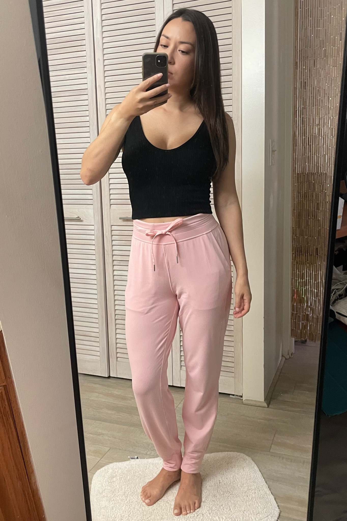 Work from home OOTD 

I just wanted to put the most comfortable things on that I have in my closet.  So, I grabbed my lululemon joggers and paired it with this super comfy Free People knit top I got from Amazon.  

No bra, just nipple pasties.  I feel like I’m in pajamas but if I need to run errands it still looks cute.

I 💖 days like this!  

(Amazon) Free People Women’s Solid Ribbed Brami Top
-Color: Black
-Size: XS/S

lululemon Ready to Rulu Classic-Fit High-Rise jogger (Full length)
-Color: Dew Pink
-Size: 6

#LTKstyletip #LTKSeasonal #LTKfit