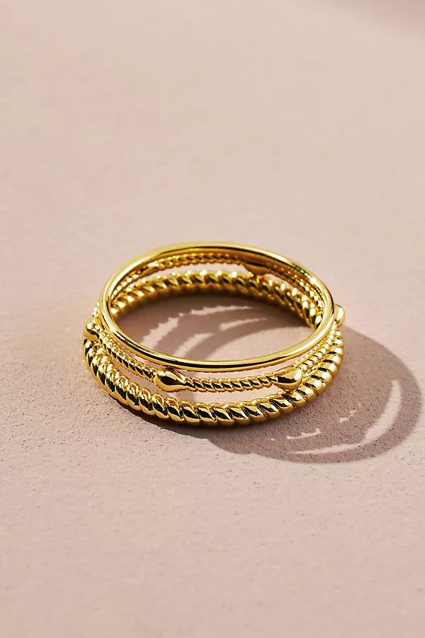 Uncommon James Set of Three 14k Gold No Boundaries Rings By Uncommon James in Gold Size 6 | Anthropologie (US)