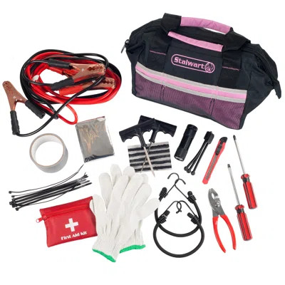 Stalwart 55 Pc Roadside Emergency Car Kit - Jumper Cables, Tools, Gloves, First Aid Kit, and Case | Wayfair North America