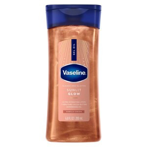 Vaseline Glazed & Glisten Sunlit Glow Shimmering Body Oil, Vanilla Cocoa | CVS Health