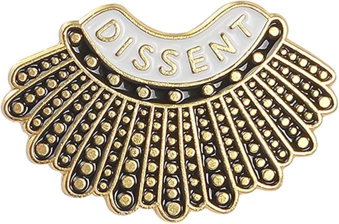 Amazon.com: Feminism DISSENT Enamel Pin Ruth Bader Ginsburg Female Justice Brooches Steampunk Gol... | Amazon (US)