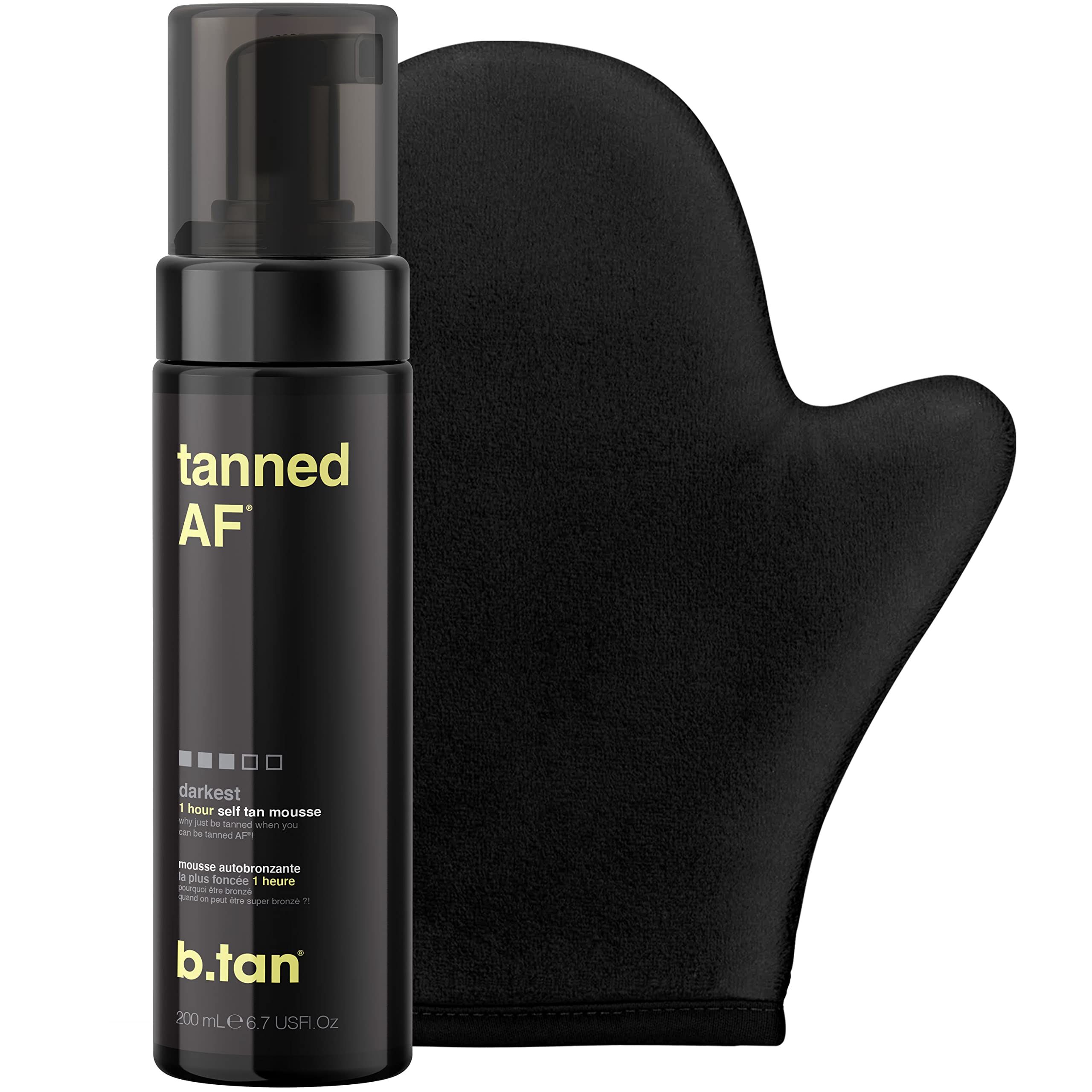 b.tan Dark Self Tanner Kit | Get Tanned Bundle - Dark Self Tanner Mousse with Self Tanning Mitt A... | Amazon (CA)