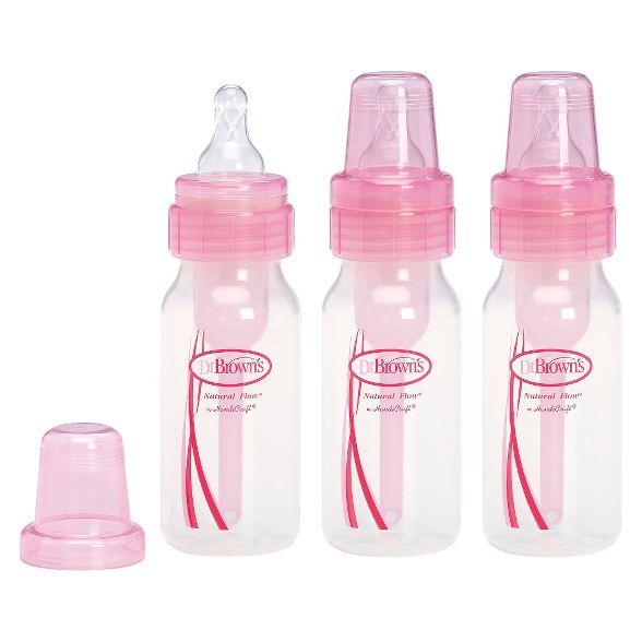Dr. Brown's Natural Flow Anti-Colic Baby Bottles - Pink - 4oz/3pk | Target