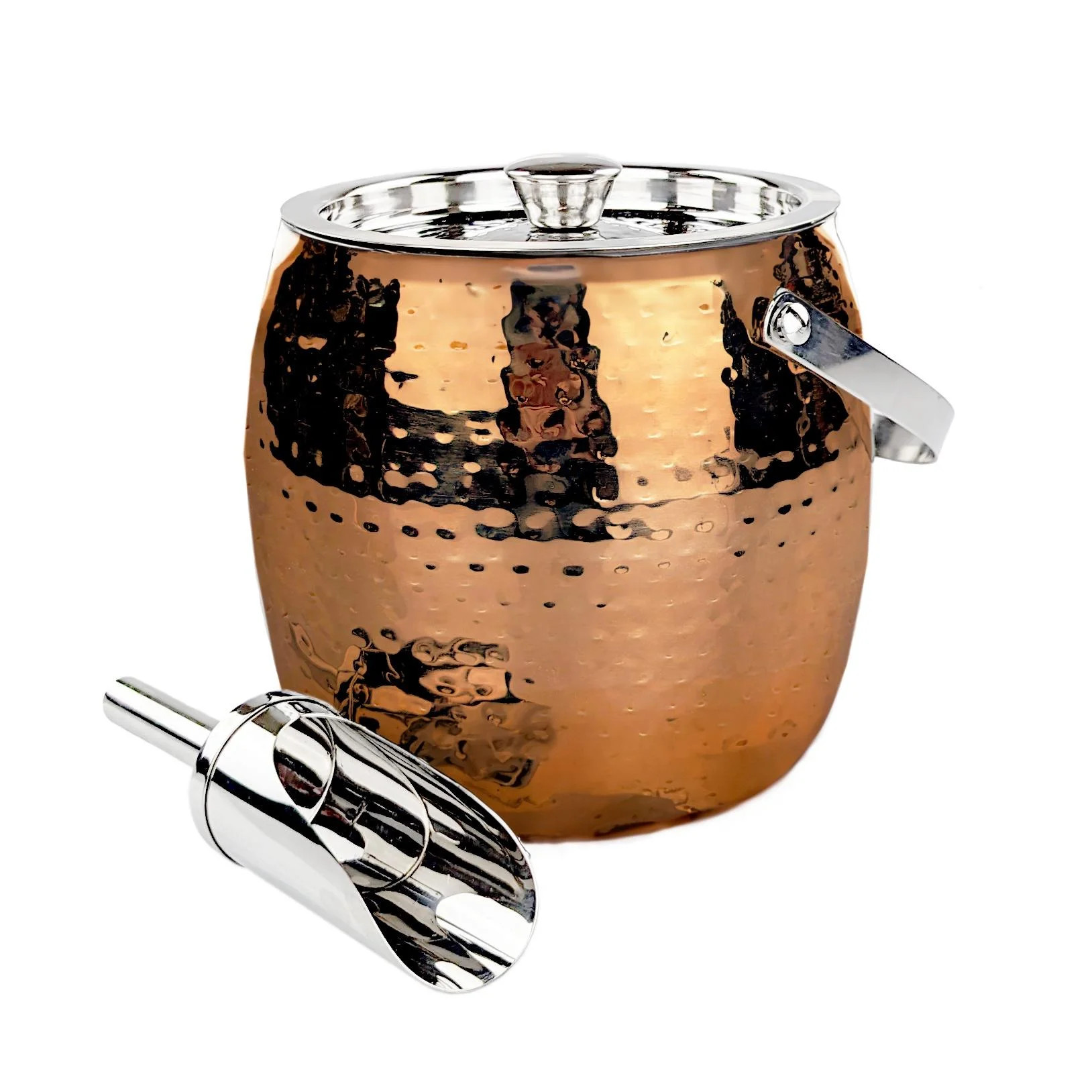 BREKX Iceberg Rose Copper Ice Bucket with Lid & Scoop Insulated Stainless Steel | Walmart (US)