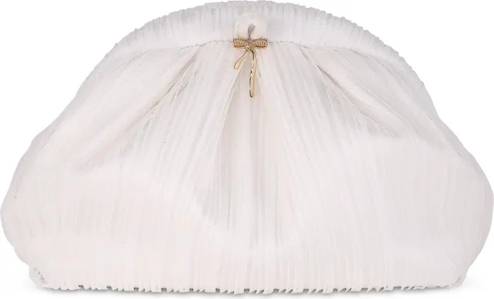 Vale Pleated Tulle and Satin Mini Pouch Clutch | Nordstrom