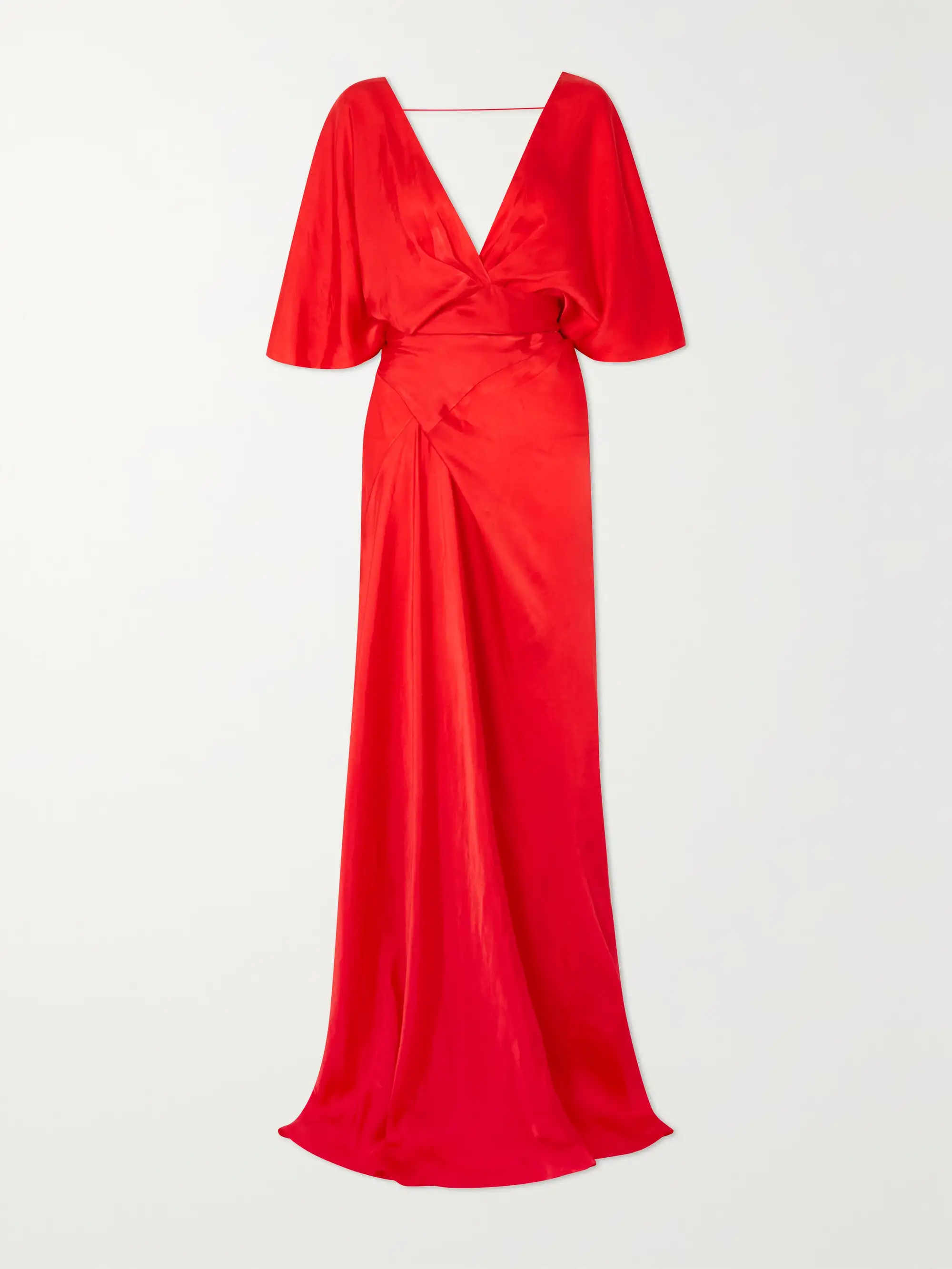 CORTANA+ NET SUSTAIN Martina open-back draped satin maxi wrap dress | NET-A-PORTER APAC